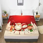 3D HD цифровая печать на заказ простыня с эластичной, мультяшная простыня для детей малышей, Рождественский милый Санта-Клаус наматрасник