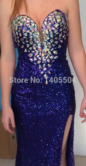 sheath Vestido de festa crystals formatura dresses split beads Prom Dresses sexy sheer Party Gown Hot 2015 New arrival vestidos | Свадьбы и