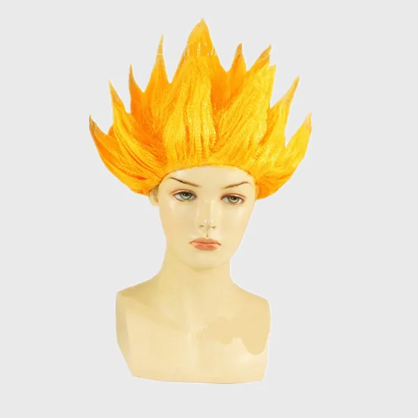 Костюм Dragon Ball Z, костюм Сон Гоку, маскарадные костюмы, Топ/штаны/пояс/хвост/корсаж/парик/обувь - Цвет: Yellow wig