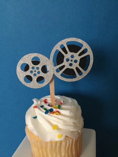 Кинофильм ночной фильм катушки капкейк топперы для свадьбы девичника декор