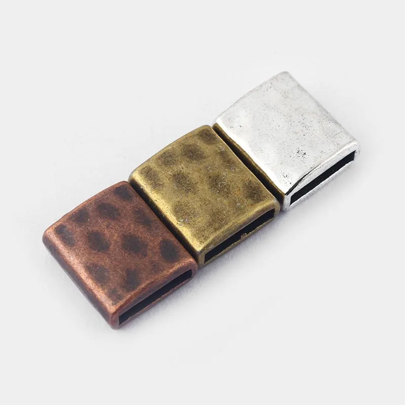 10pcs Hammered Flat Slider Spacer for 5mm 10mm Leather Cord DIY Bracelet Jewelry Findings | Украшения и аксессуары
