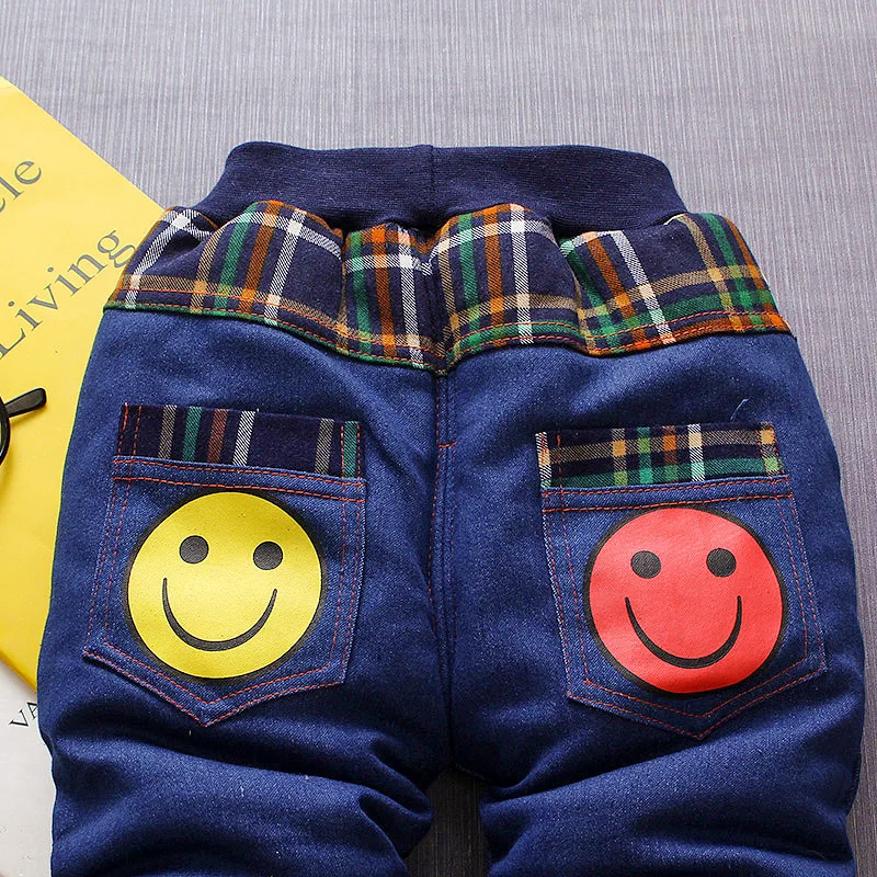 BibiCola/зимние джинсы для мальчиков новые модные повседневные леггинсы Детские