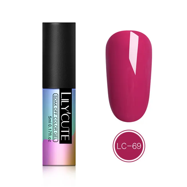 LC-69 LILYCUTE Nude чистый цветной Гель-лак замочить от УФ светодиодный Гель-лак стойкая черная белая розовая основа Гель-лак для маникюра - Цвет: LC-69