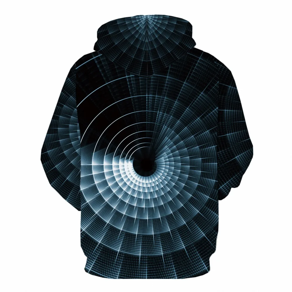 KYKU 3d толстовки для мужчин Vortex Толстовка космическая фантазия гипноз принт черная