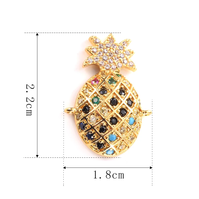 Neovivi Pineapple Charms Pave Colorful Cublc Zircon Brass Bling Spacer Beads for Jewelry Making Bracelets Necklaces DIY | Украшения и