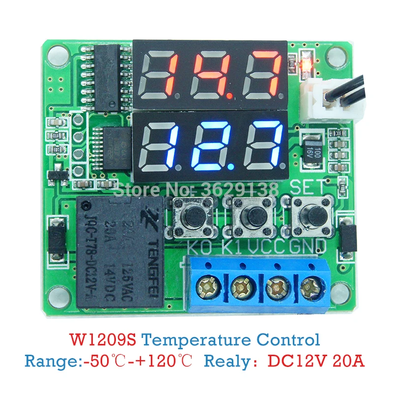  50 ~ 120C DC 12V Мини термостат регулятор цифровой контроль температуры Лер для