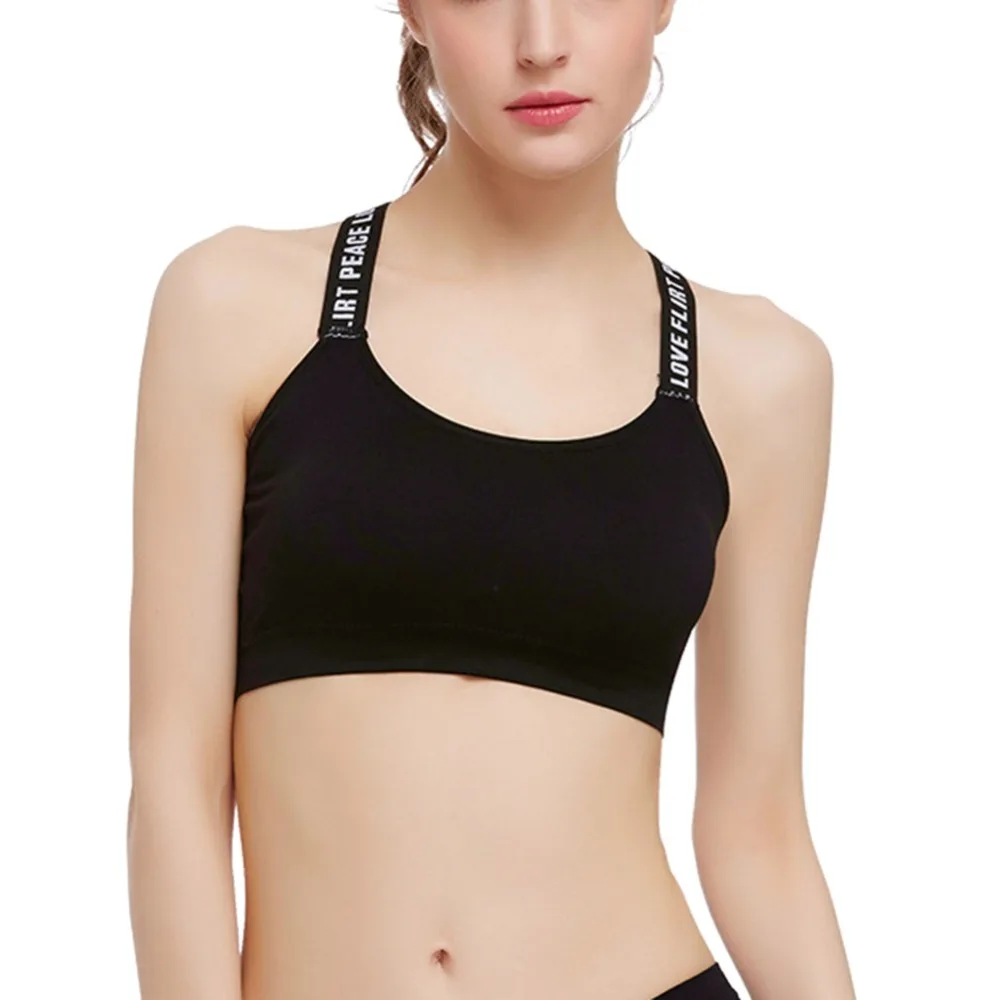 Хит женский спортивный бюстгальтер черный топ нижнее белье для йоги фитнеса