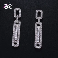 be 8 2018 new fashion long dangle drop earrings rectangular bridal wedding jewelry for women gifts e364