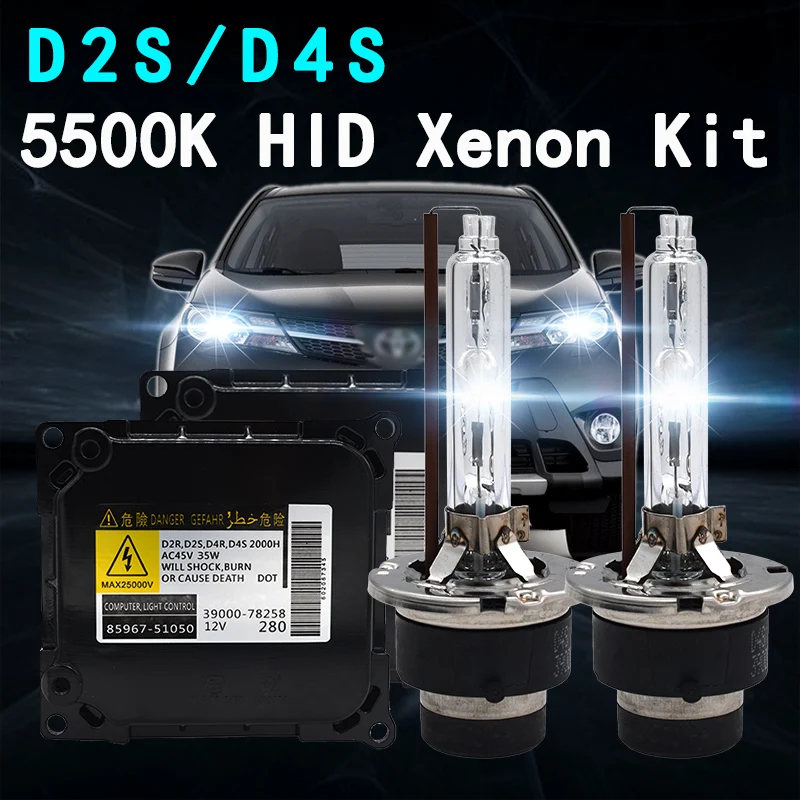SKYJOYCE Супер Яркий оригинальный комплект HID D2S D4S 35 Вт 5500K металлическая основа лампа