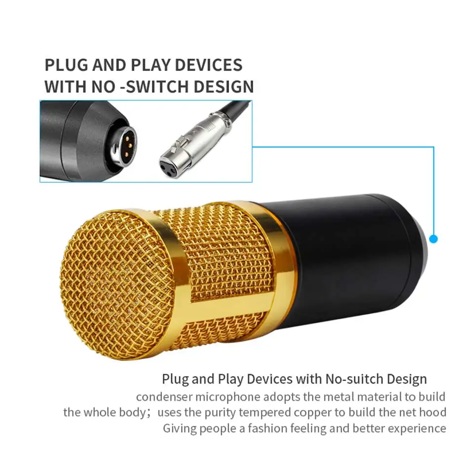 BM 800 конденсаторный микрофон bm800 48V Phantom power Mic звуковая карта с подставкой поп-фильтр Tritop для компьютера ПК видеозапись