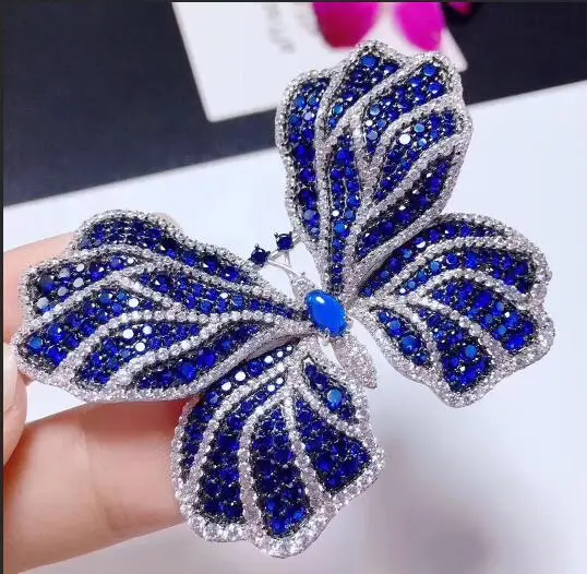 blue SHANICE, большая бабочка, брендовая, золотой цвет, кубический цирконий, кристалл, брошь для женщин, жемчужные булавки, натуральная оболочка, брошь, свитер-корсаж - Окраска металла: blue