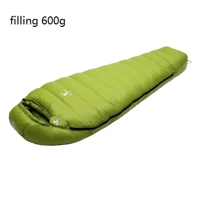 green 600g Сверхлегкий спальный мешок, спальный мешок для кемпинга, зимний осенний спальный мешок для мумии, вакуумный спальный мешок для кемпинга, аксессуары для кемпинга - Цвет: green 600g