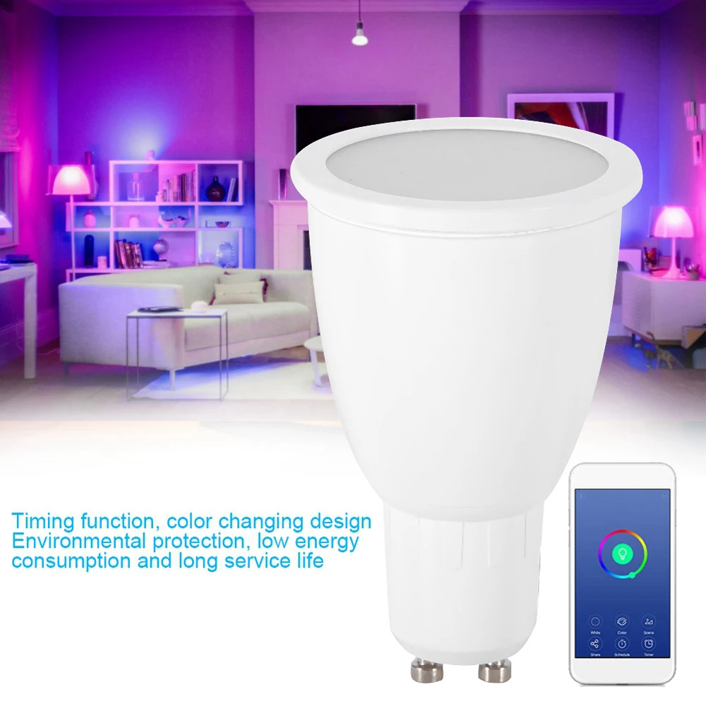 Умная Светодиодная лампа с Wi Fi светодиодная 7 Вт E27 G10 G5.3 совместима Google Home для
