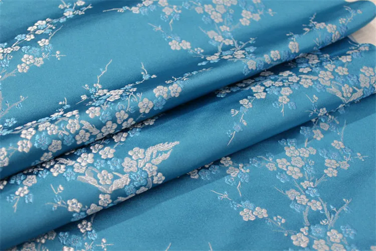 CF61 1 ярд китайский цветок сливы шелковая парча ткань Cheongsam одежда костюмы DIY Ткань для шитья кушион покрывало ткань