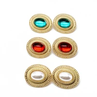 oval opal alloy pretty party clip earrings party jewelry wholesale jewelry
