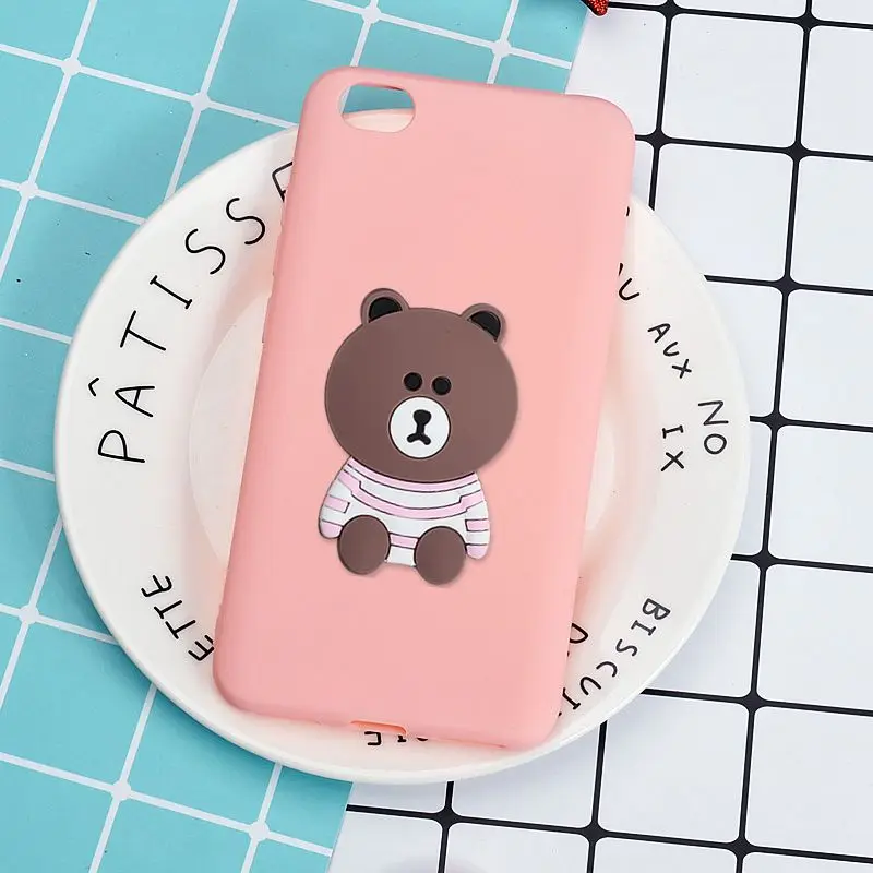 Для Xiaomi Note 5A случае 3D Симпатичные мягкие кремния несут задняя крышка для Redmi