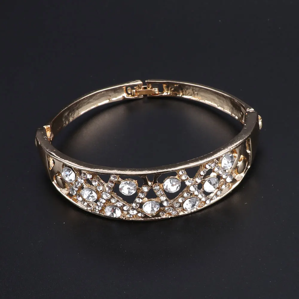 Элегантный свадебный комплект ювелирных изделий хрустальное ожерелье серьги