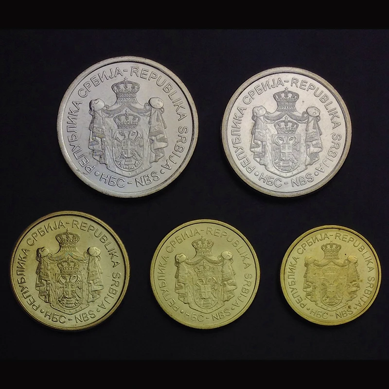 Сербия 5 шт./компл. UNC оригинальная монета|coin coins|coins originalcoins original set |