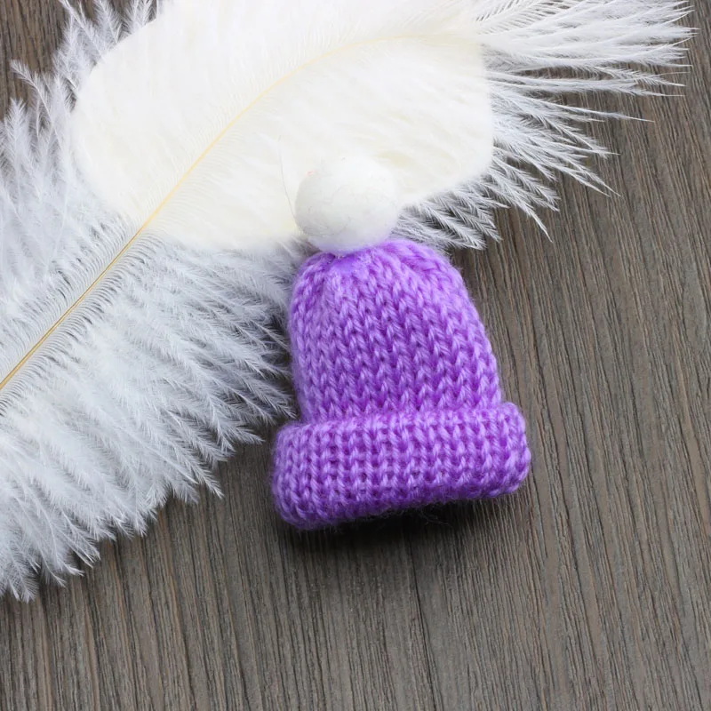 Purple Горячая Распродажа, 15 цветов, милые мини вязаные заколки для волос, брошь на шляпу, аксессуары для девочек, кавайные большие шляпы, свитера, шерстяные броши, значки на булавке - Окраска металла: Purple