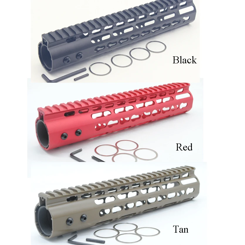 

TriRock Red / Black / Tan NSR AR-15 M4 M16 Keymod Free Float Rifle Style 10" Inch Handguard Rail Mount With Steel Barrel Nut