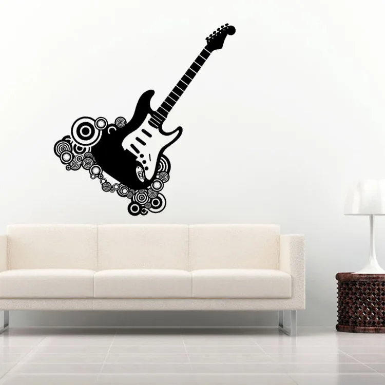 Креативная уникальная Наклейка на стену для гитары домашний декор настенная