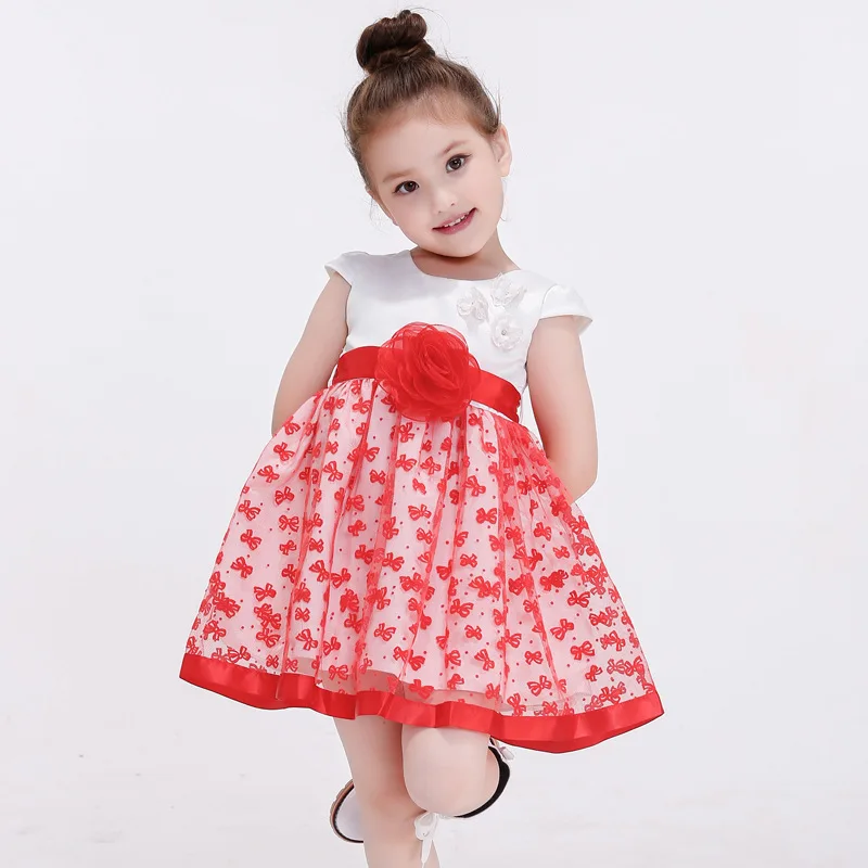 2017 Summer Children Girls Dresses Lovely Baby A Line Dress Kids Short Sleeve for Children's Clothing 2-7Y | Детская одежда и