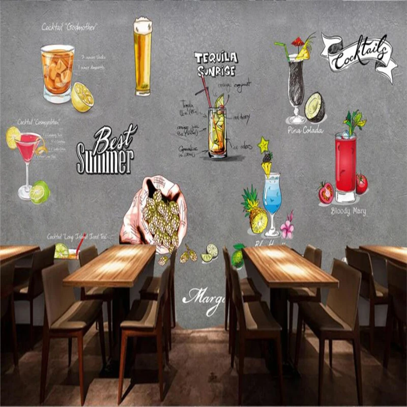 Beibehang пользовательские обои цементные стены для отдыха Бар Ресторан холодные