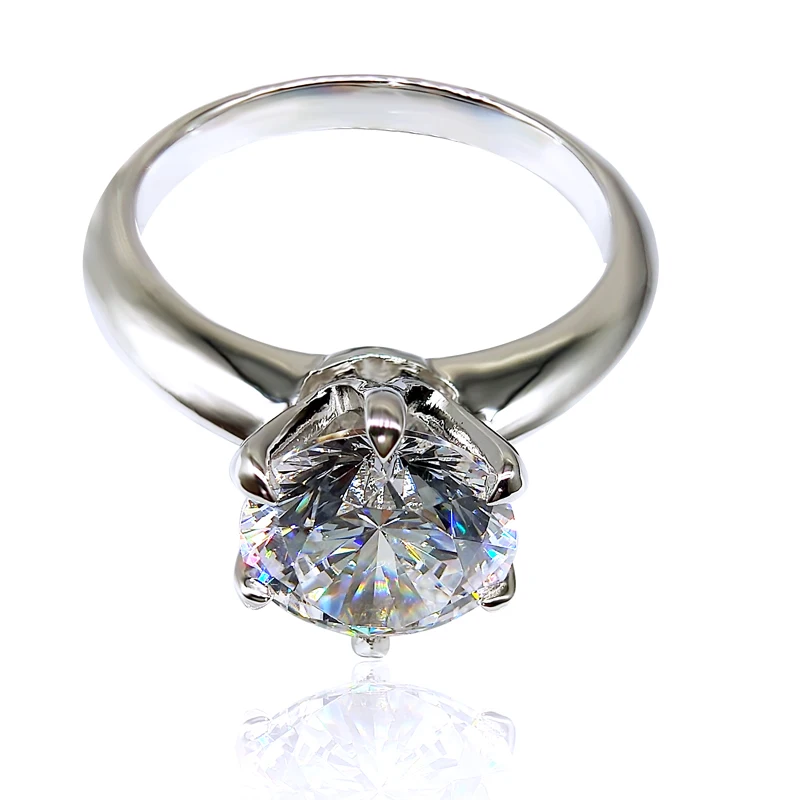 Косынка палец кольцо 1.5ct AAAAA Сона Cz 100% Настоящее серебро цвет обручальные кольца