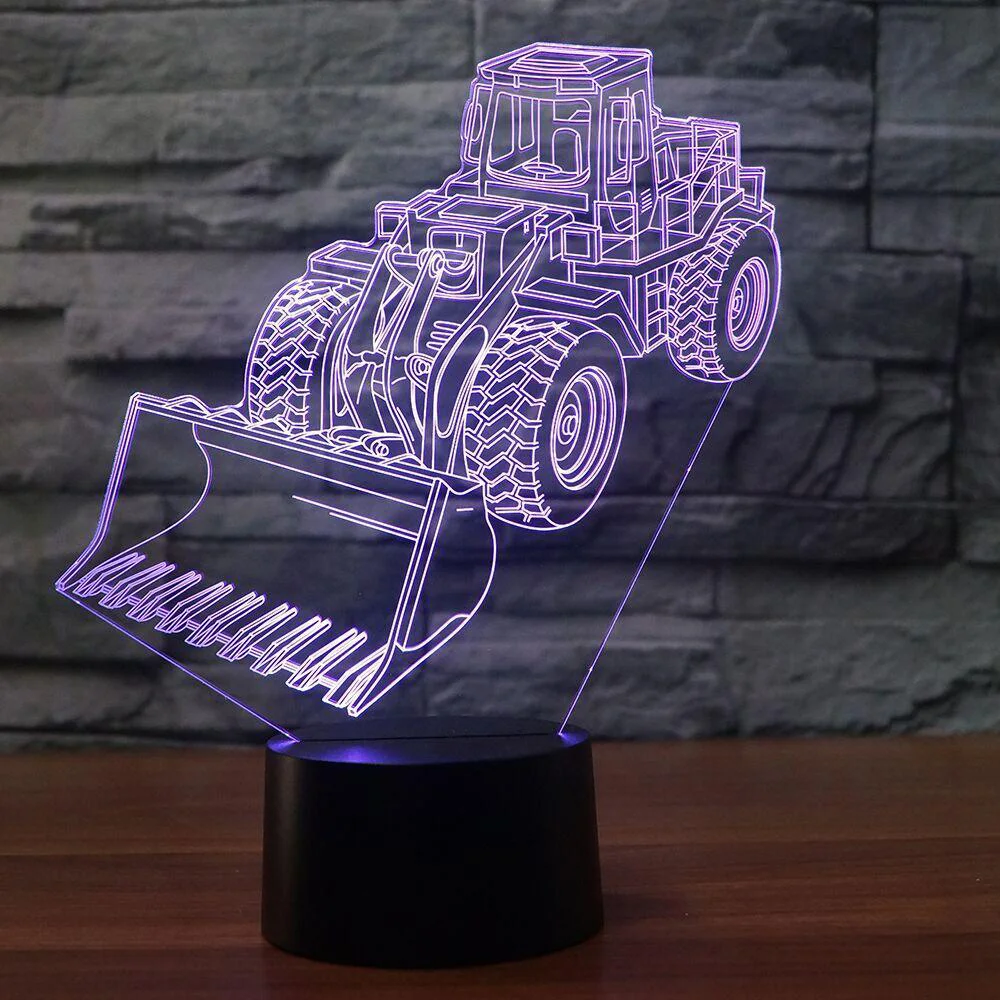 Экскаватор лампа Led 3D ночник 7 цветов Изменение атмосферы Удаленная Сенсорная