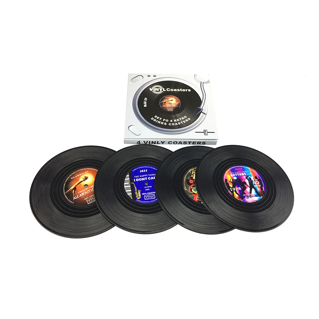 Креативная виниловая подставка CD записывающая чашка держатель для напитков