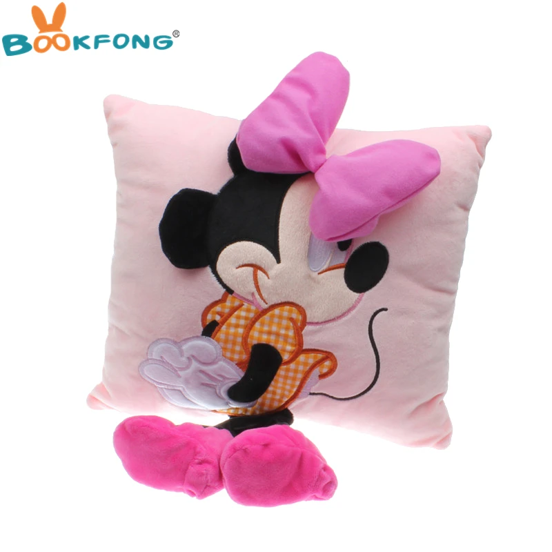 35 см 3D Микки Маус и Минни Маус плюшевая подушка Kawaii Микки Минни плюшевые игрушки детские подарки на день рождения Домашний диван декор