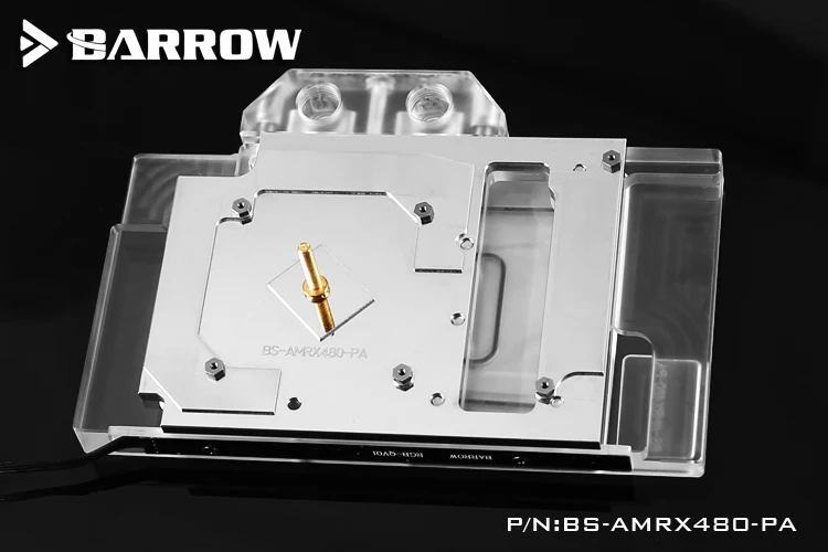 

BARROW Full Cover Graphics Card Block use for Reference Edition RX480 / GV-RX480D5-8GD-B GPU Copper Radiator Block RGB to AURA