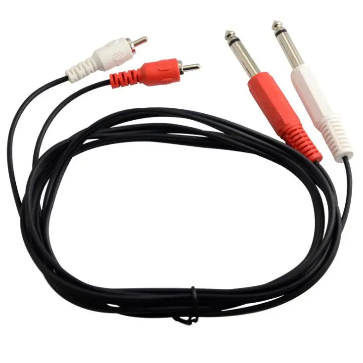 LBSC 1/4&quot 2 Dual 6.35mm Mono Male to RCA AUX Audio Convertor Adapter Cable 1.8m | Электроника