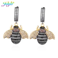 new design women fashion earrings supplies micro pave zircon gold bee dangle earrings for women girl gift jewelry earrings
