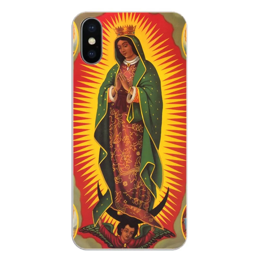 For iPod Touch iPhone 4 4S 5 5S 5C SE 6 6S 7 8 X XR XS Plus MAX Transparent Clear TPU Case Virgin De Guadalupe Virgen Mary Print |