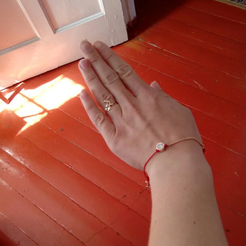 F ювелирные изделия из тонкой Красной веревки с настоящим розовым золотом