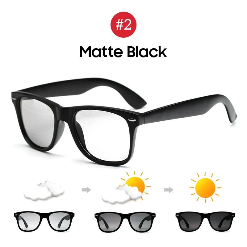 2 Matte Black VIVIBEE, классический дизайн, квадратные поляризованные мужские солнцезащитные очки для вождения, фотохромные полярные солнцезащитные очки,, трендовые, высокое качество, оттенки - Цвет линз: 2 Matte Black
