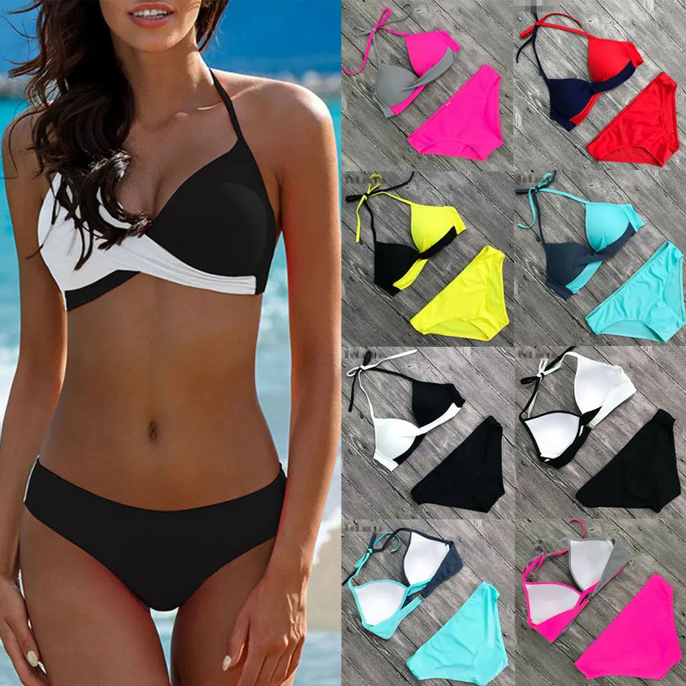 Бюстгальтер с мягкими чашечками и бикини 2019 женский сексуальный купальник