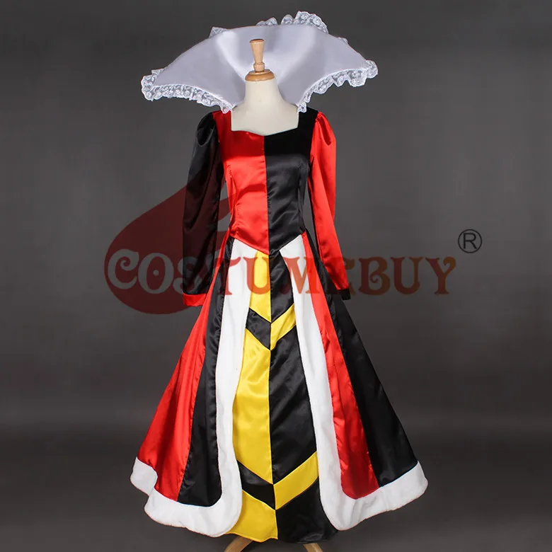 Costumebuy Алиса в стране чудес для взрослых Красная Королева сердец костюмы женская фантазия платье фильм косплей маскарадный костюм