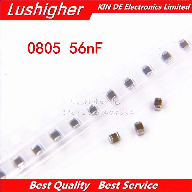 

100pcs 0805 56nf 56000pf 563K 100V X7RError 10% SMD Ceramic Capacitor MLCC