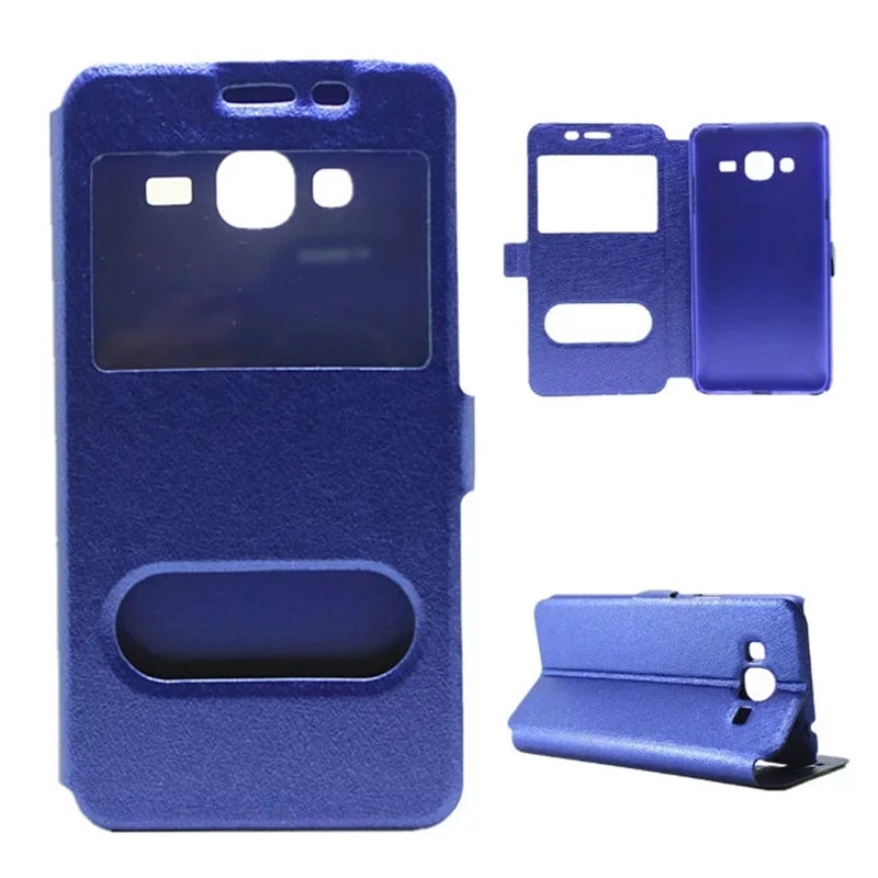 

For Samsung Galaxy J3 2016 Case Quick Answer Window View Flip Cover Leather Case For Samsung J3 J320 Wallet Case With Stand Capa