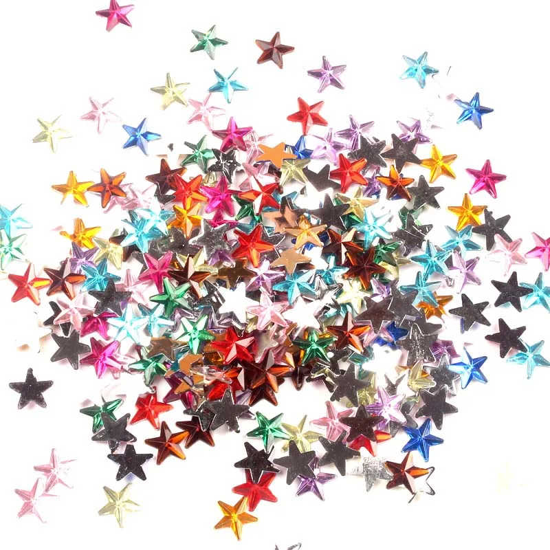 10mm-500Pcs 1000 шт Смешанные акриловые цветочные украшения, поделки, кабошон, скрапбукинг, украшения с плоским основанием, для дизайна ногтей, бисер для одежды, сделай сам - Цвет: 10mm-500Pcs