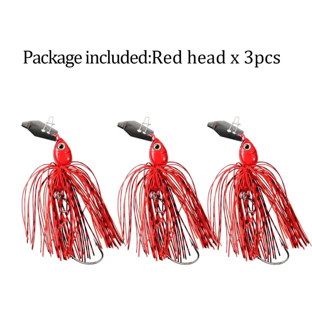 3pcs redhead 3 шт./лот, приманка для ловли окуня, 18 г, 11,5 см, джиг-голова, рыболовные приманки, 3D глаза, приманка для ловли окуня - Цвет: 3pcs redhead
