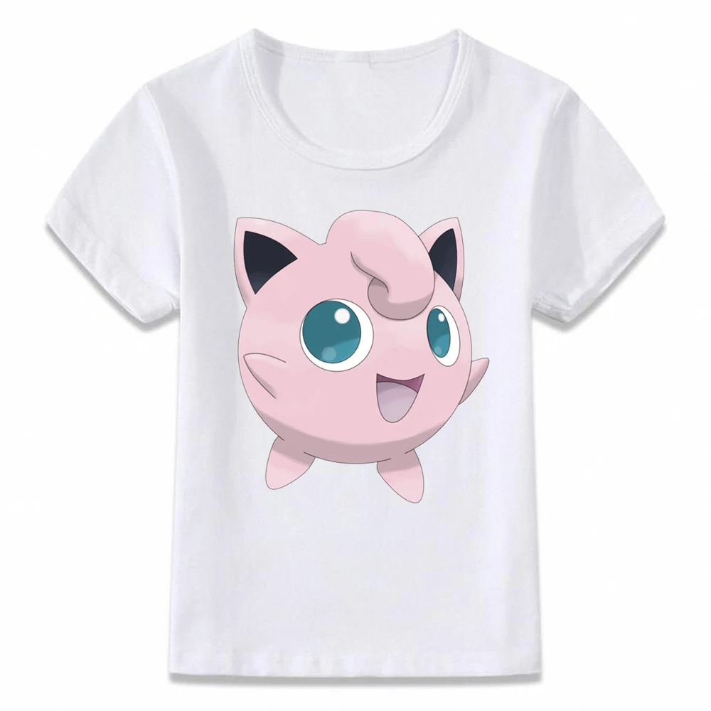 Детская футболка, Милая футболка с принтом «Pokemon Jigglypuff», футболка для мальчиков и девочек, футболка для малыша