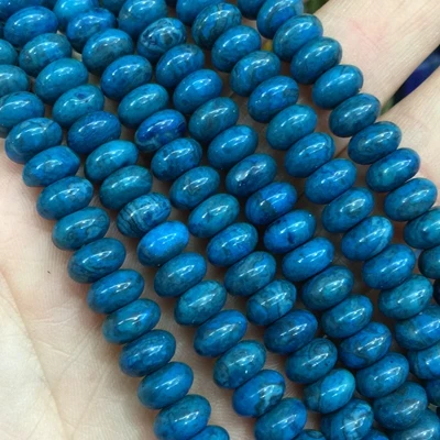 Модные разноцветные каменные бусины Rondelle колесо 8 мм круглый Abacus DIY серьги для изготовления ювелирных изделий Howlite Кристалл Опал оникс и т. Д - Цвет: blue crazylace agate