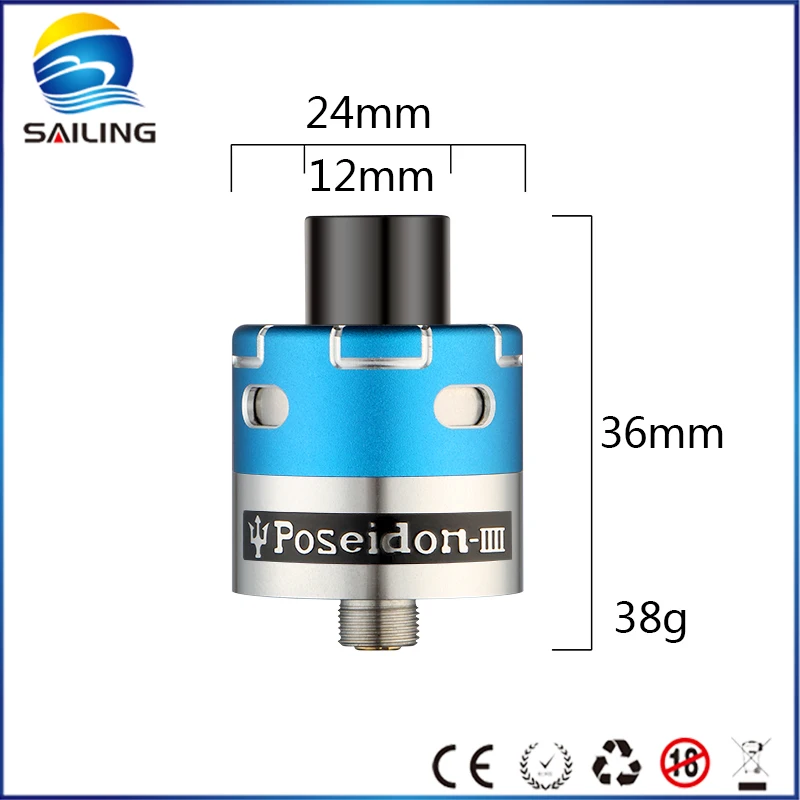 Athena 100% Original Poseidon 4 RDA Atomizer 24mm Electronic cig Rebuildable electronic 20pcs Wholesale |