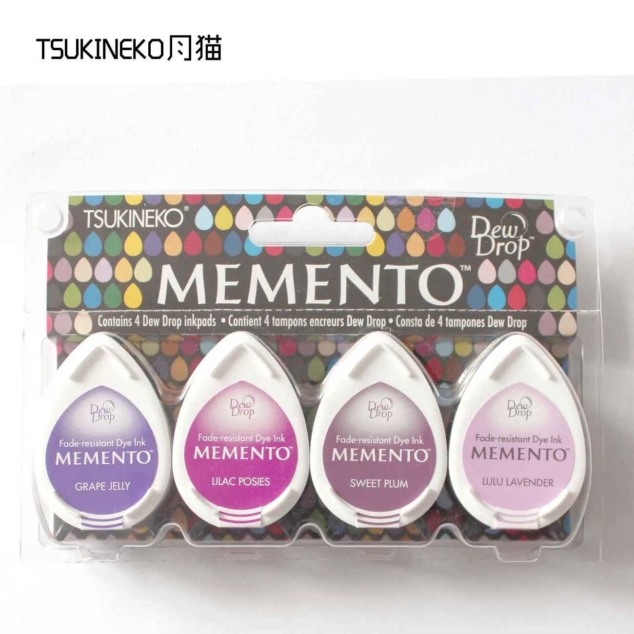 Tsukineko MEMENTO MD, 4 шт., серия водяных капель, резиновый штамп для бумажного ремесла