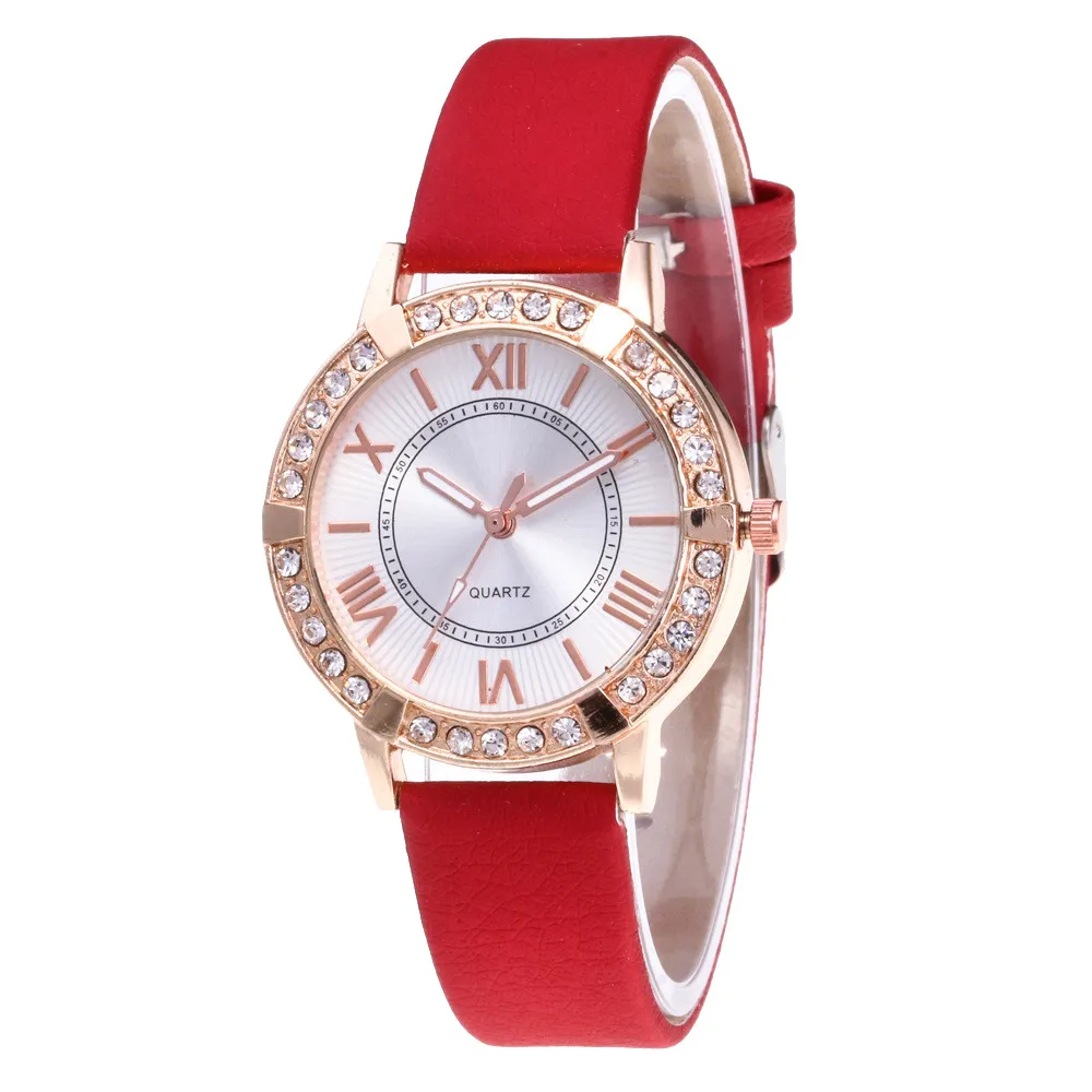 Женские tQuartz Стразы Часы текущий популярный фактор Relojes Para Mujer Montre Femme Marque De Lux Cuir Bayan Saat@ 50