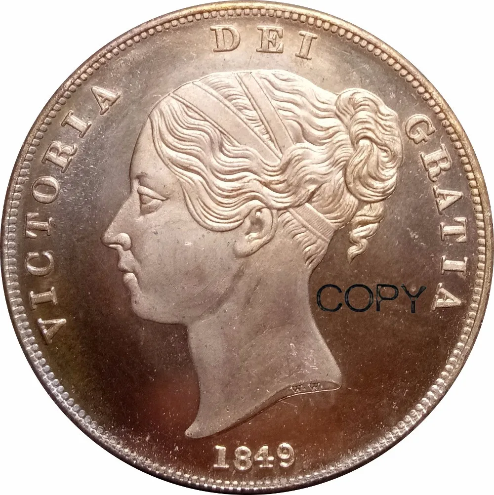 

Great Britain Victoria 1 Penny 1849 Red Copper Copy Coin