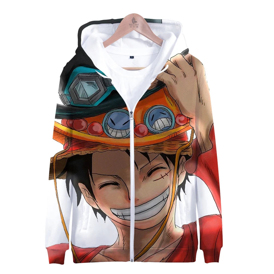 

ONE PIECE JUMP COMICS Luffy printed Fashion Zipper Hoodies Long Sleeve Sweatshirts Women Popular Streetwear Clothes